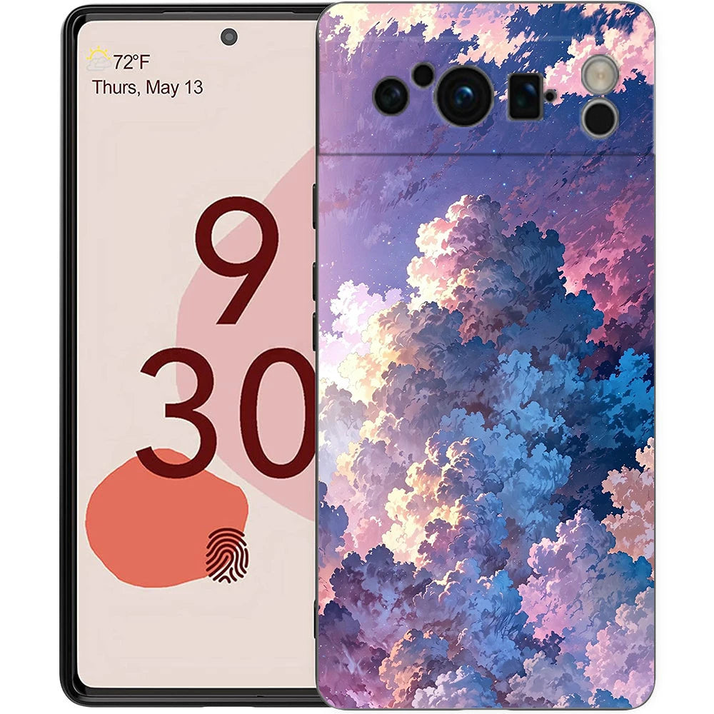 fashion art sunset glow painting Phone Case For Google Pixel 9 8 9A 8A 7 7A 6 Pro XL 6A 5G Black Soft Back Luxury TPU Cover