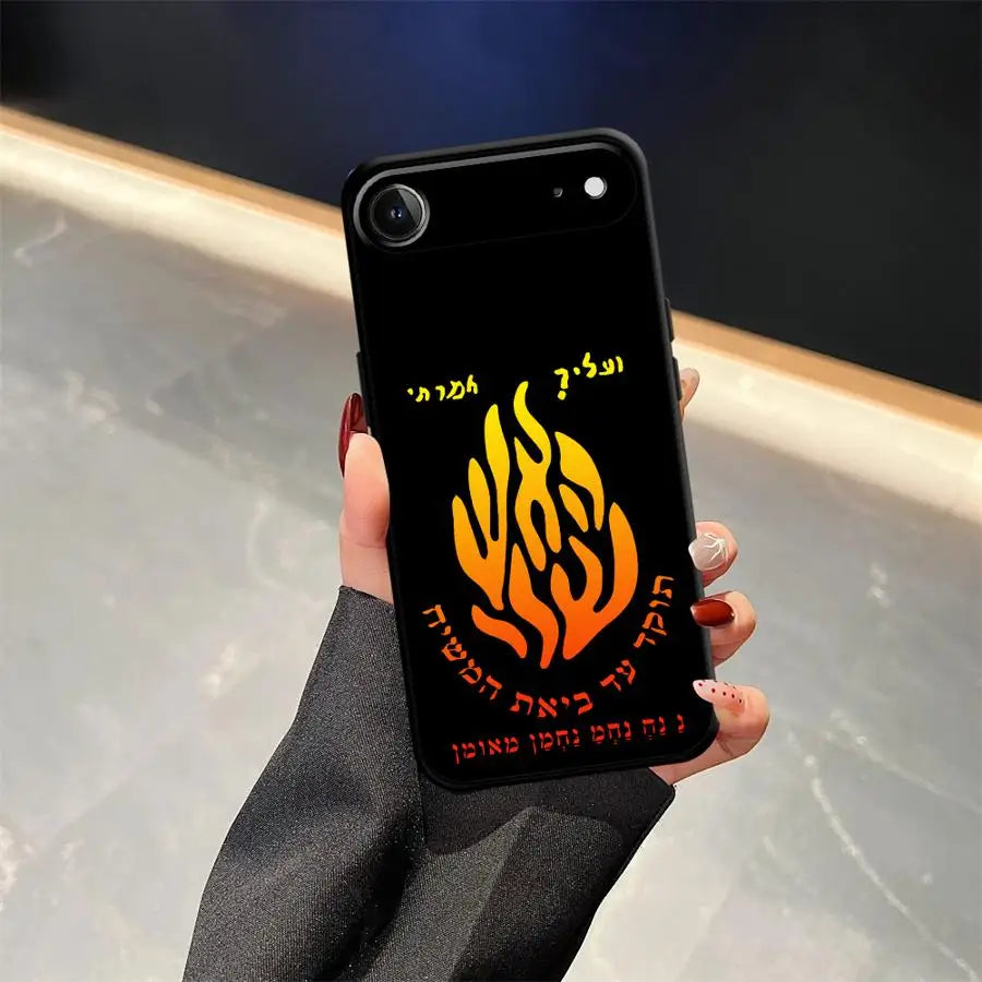 Case for iPhone 7 8 15 16 14 Plus 17Air XS Max 13 12 11 17 Pro Max XR Black Soft Phone Cover Flame Pattern Fashion