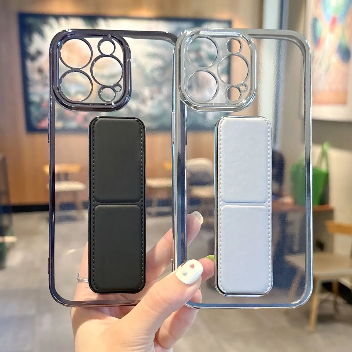 For iPhone 16 15 14 13 Pro Max Case Wrist Strap Magnetic Stand Kickstand Silicone Soft Protective Case for iPhone 17 Air Support