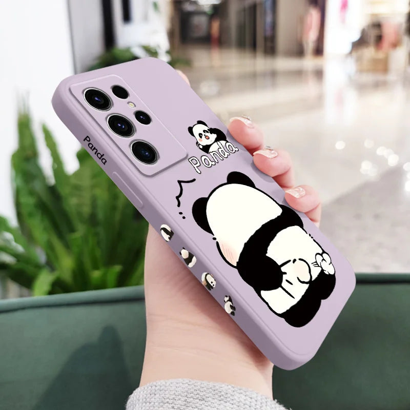 Tickle Panda Phone Case For Samsung Galaxy S25 S24 S23 S22 S21 S20 S10 S10E Ultra Plus FE Note 20 Ultra 10 Plus Cover