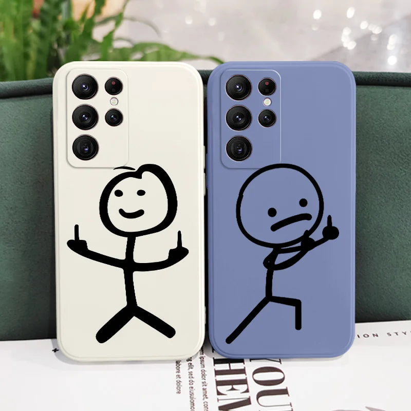 Line Man Phone Case For Samsung Galaxy S25 S24 S23 S22 S21 S20 Ultra Plus FE S10 Note 20 ultra 10 9 Plus Cover