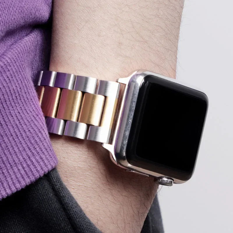 Stainless Steel Strap For Apple Watch Ultra 4 3 2 49 45 41 40 46 38 42 44mm Metal band Bracelet For iWatch Series SE 11 12 9 8 7