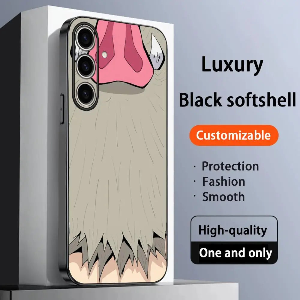 Demon Slayer costume art design Phone Case For Samsung Galaxy S25 S24 S23 S22 S21 S20 Plus Ultra Note20 Soft Black