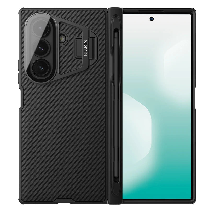 For Samsung Galaxy Z Fold 7 5G Nillkin Magnetic Case with Customs S-Pen Camshield Prop Transparency Camera Stand Cover Case