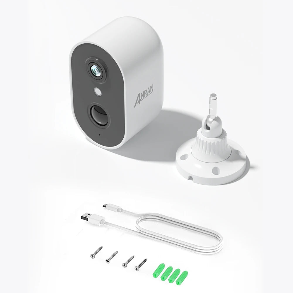 ANRAN 2K Rechargeable Battery Camera 2.4G WiFi Camera Wireless Home Surveillance Security Cameras PIR, IP65, Work with ANRAN App