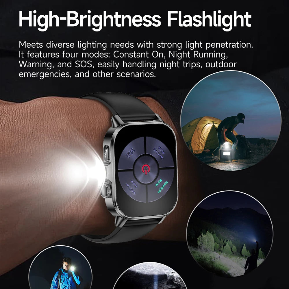 2026 New Model Uric Acid & Lipid Health Analysis Smart Watch Men ECG+PPG Bluetooth Call 2.01-inch Flashlight Smartwatch Women