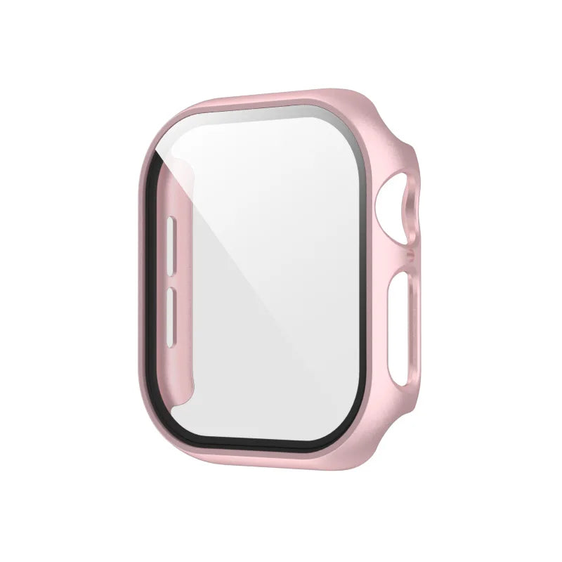 Tempered Glass+Case for Apple Watch Ultra 4 3 2 49 45 41 40 44 42 46mm PC Bumper Protector cover For iWatch 12 11 10 SE 9 8 7 6