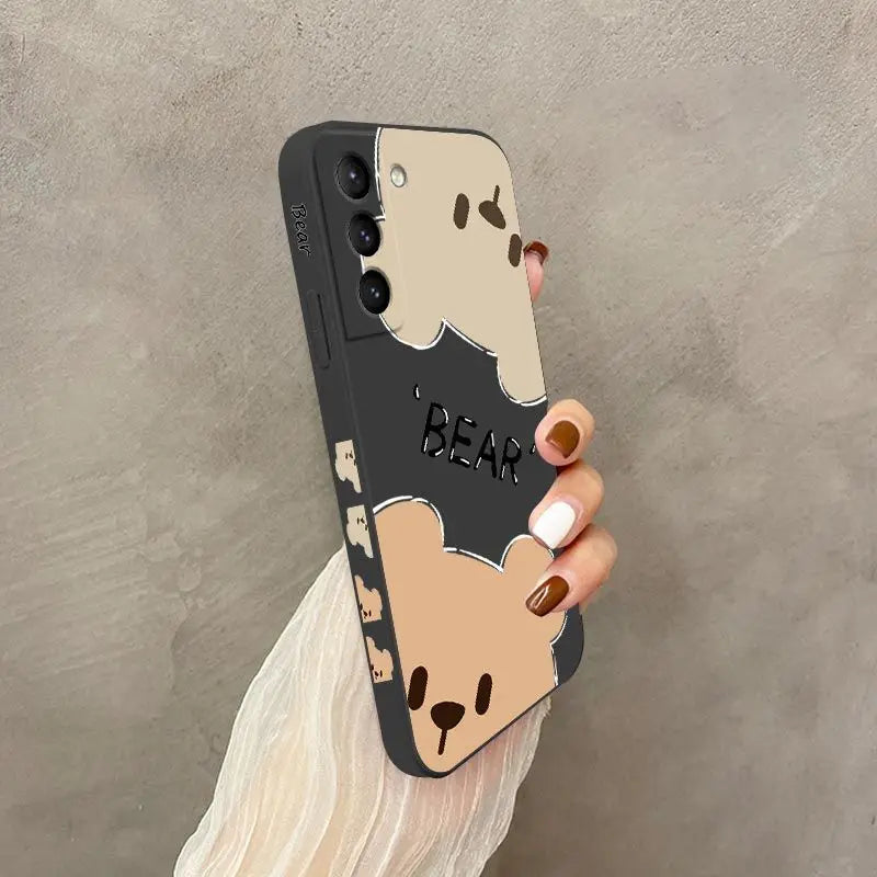Bear Detective Silicone Phone Case For Samsung Galaxy S23 S22 S21 S10 S9 S8 Plus Note 20 ultra 10 Plus Cover