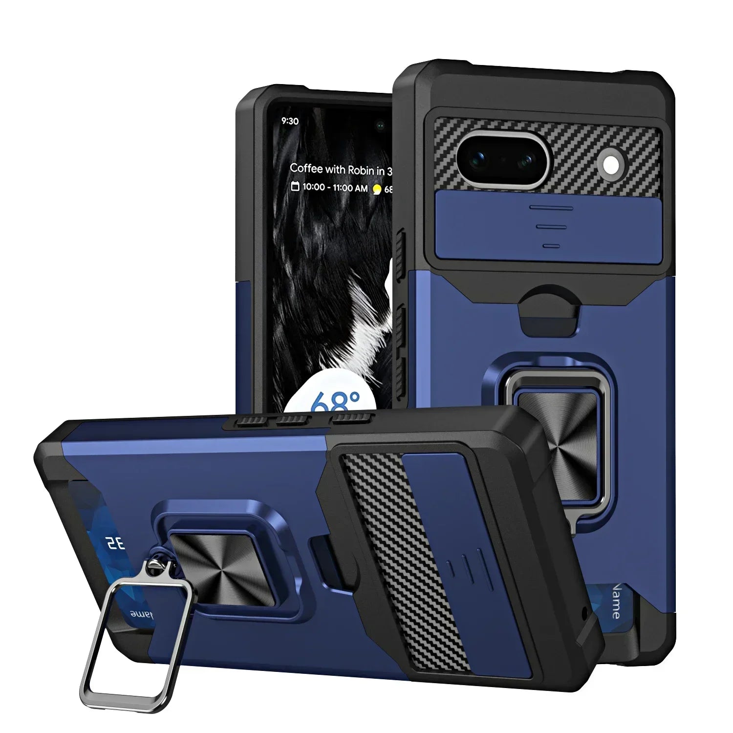 Card Slot Wallet Ring Holder Case For Google Pixel 10 9 Pro XL 8 7 6 Pro 10A 9A 7A 8A 6A Slide Camera Protect Armor Bumper Cover
