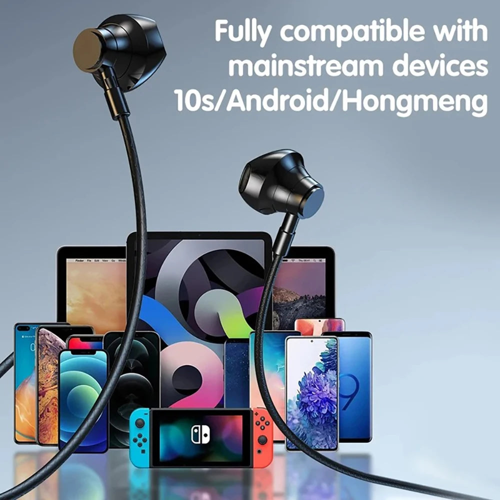 KEBIDUMEI Neckband Headsets with HD Screen Bluetooth 5.4 Earphones Wireless In Ear Earbuds HiFi Stereo Voice Assistant TF Play