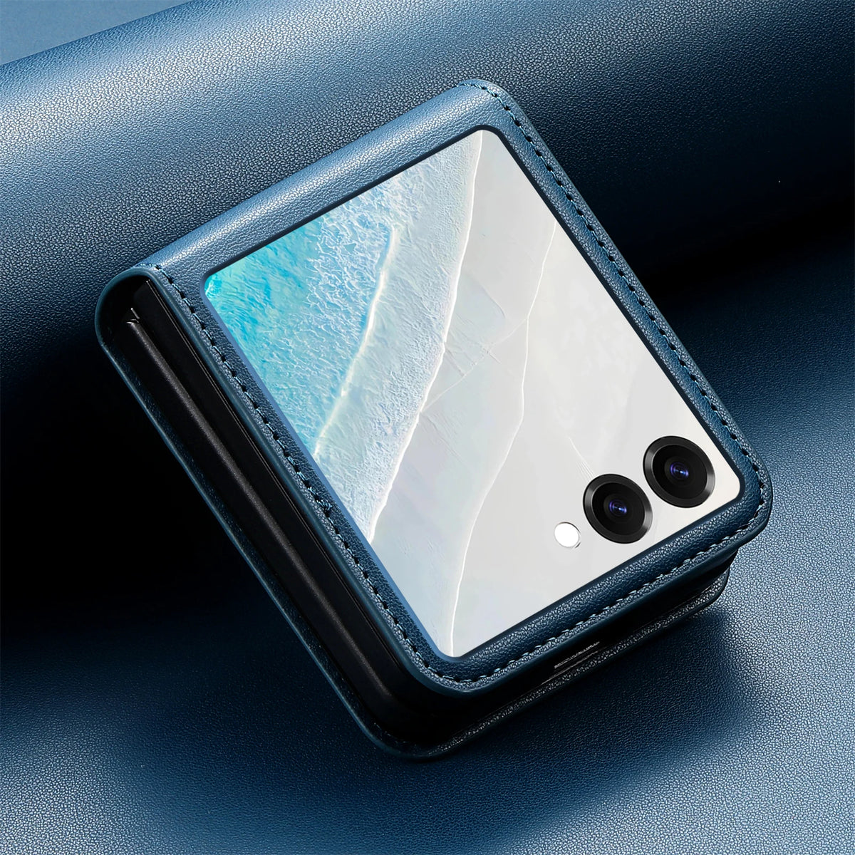 Flip Leather Phone Case For Samsung Galaxy Z Flip 8 7 FE 6 5 4 3 5G Flip7 Flip8 Wallet Card Holder Phone Bag Book Cover Etui