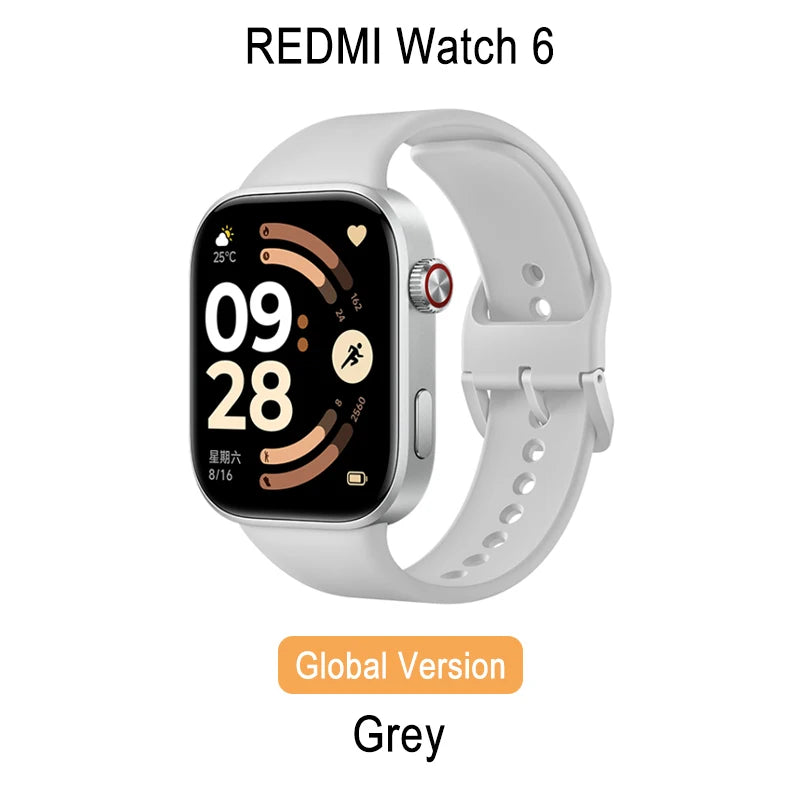 Global Version Redmi Watch 6 2.07" AMOLED Screen 550mAh Battery 150+ Sports Modes 5ATM Water Resistance Xiaomi HyperOS 3