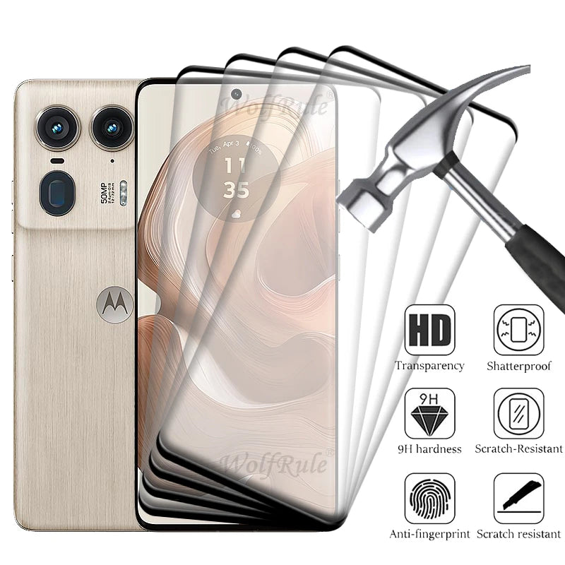 1/2/3/4 PCS For Moto Edge 50 Ultra Glass Motorola Edge 50 Ultra Glass 9H Full Cover Curved Screen Protector Moto Edge 50 Ultra