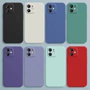 Candy Color Silicone Soft Case For iphone 11 12 13 mini 14 15 16 Plus 16e 17 Air Pro Max Shockproof Camera Protective Cover Case