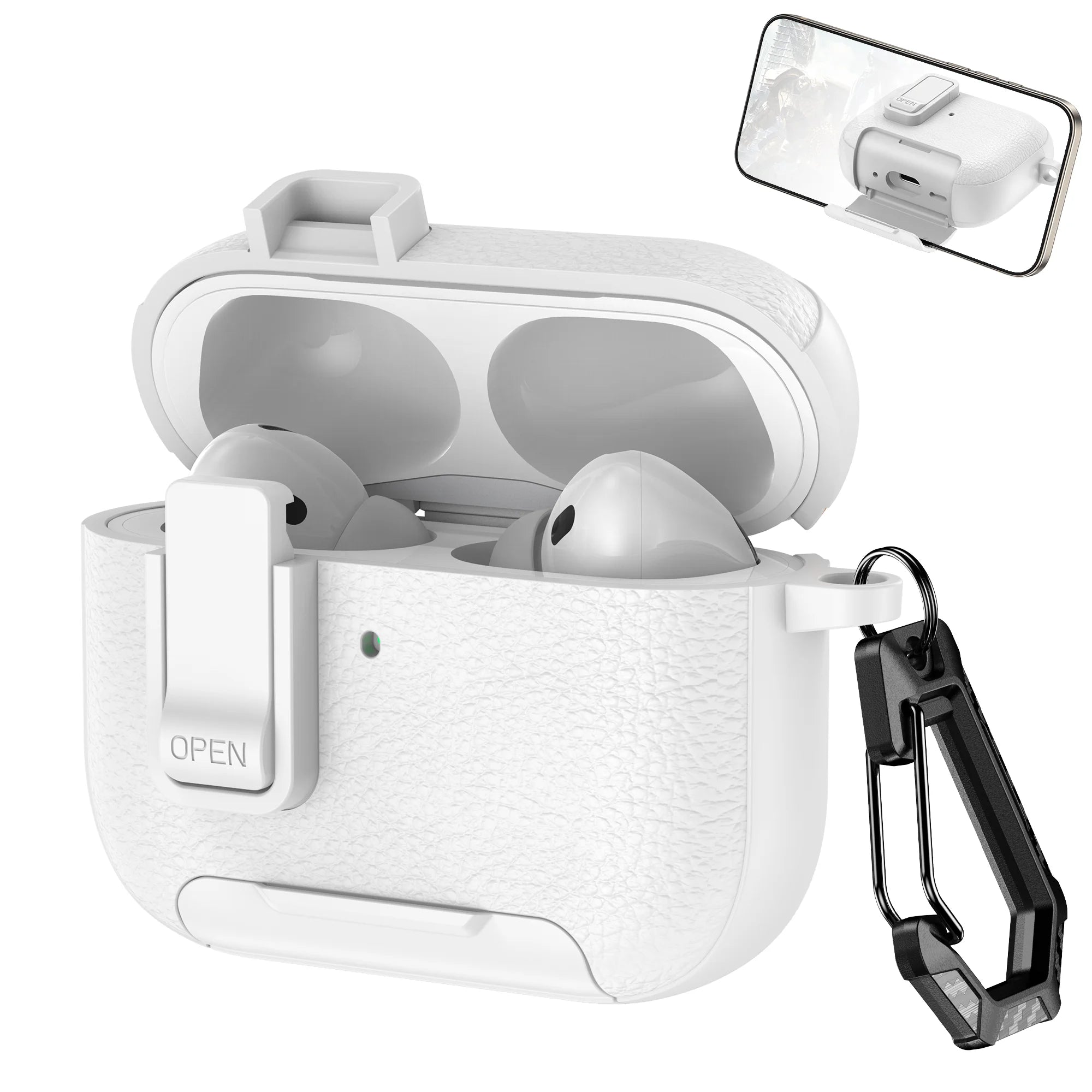 New Earphone Cover For AirPods Pro 3 3rd Generation Protective Case With Secure Lock Invisible Phone Stand Leather Texture Cover