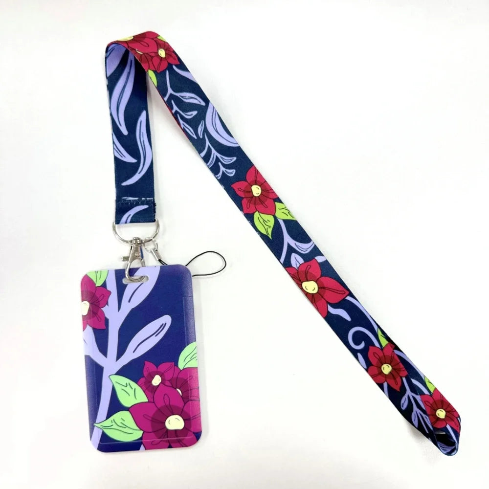 Lanyards Keychain Animated Cartoon Badge Holder ID Credit Card Pass Hang Rope Lanyard For Keys Anime Accessories Gifts