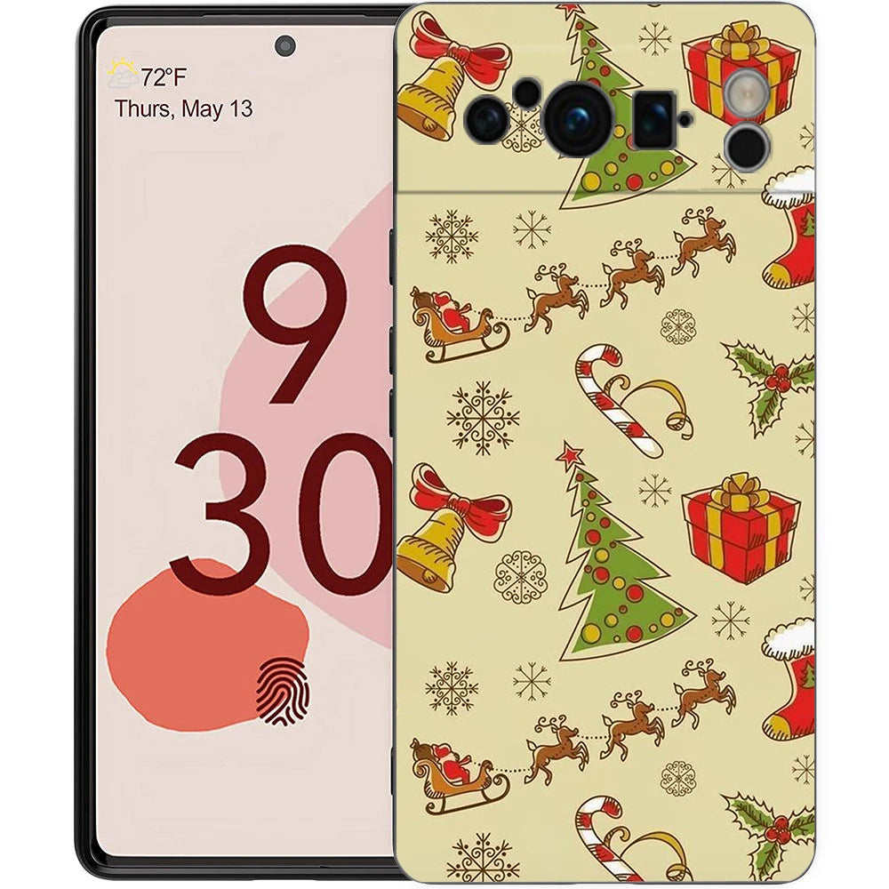 For Google Pixel 10 Pro Phone Case Pixel 9 Pro XL TPU Case Pixel 8 Pro 9A 8A 7A 7 6A 6 Pro Soft Cover Cartoon Christmas
