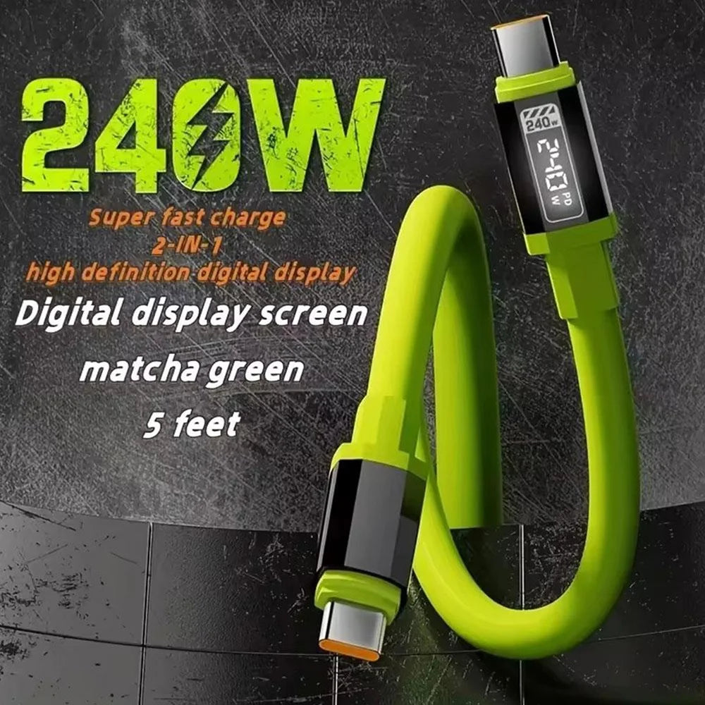 USB Type-C Charging Cable Fast Charging 240W Lightning Multi Functional Aluminum Alloy 240W suitable For Universal USB Charging