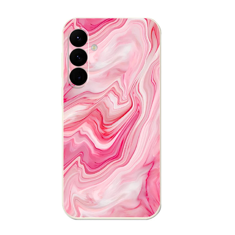 Marble Case For Samsung Galaxy S24 S23 S22 Ultra S21 S20 FE A15 A25 A55 A35 A26 A54 5G A16 A36 A56 S25 Watercolor Silicone Cover