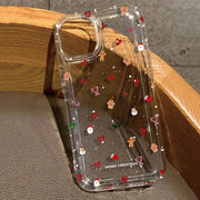 Snowflake Christmas Tree Phone Case for iPhone 17 16 Pro Max Air 15 14 Plus 13 12 11 Pro 7 8 XR X XS SE2 Shockproof Clear Cover
