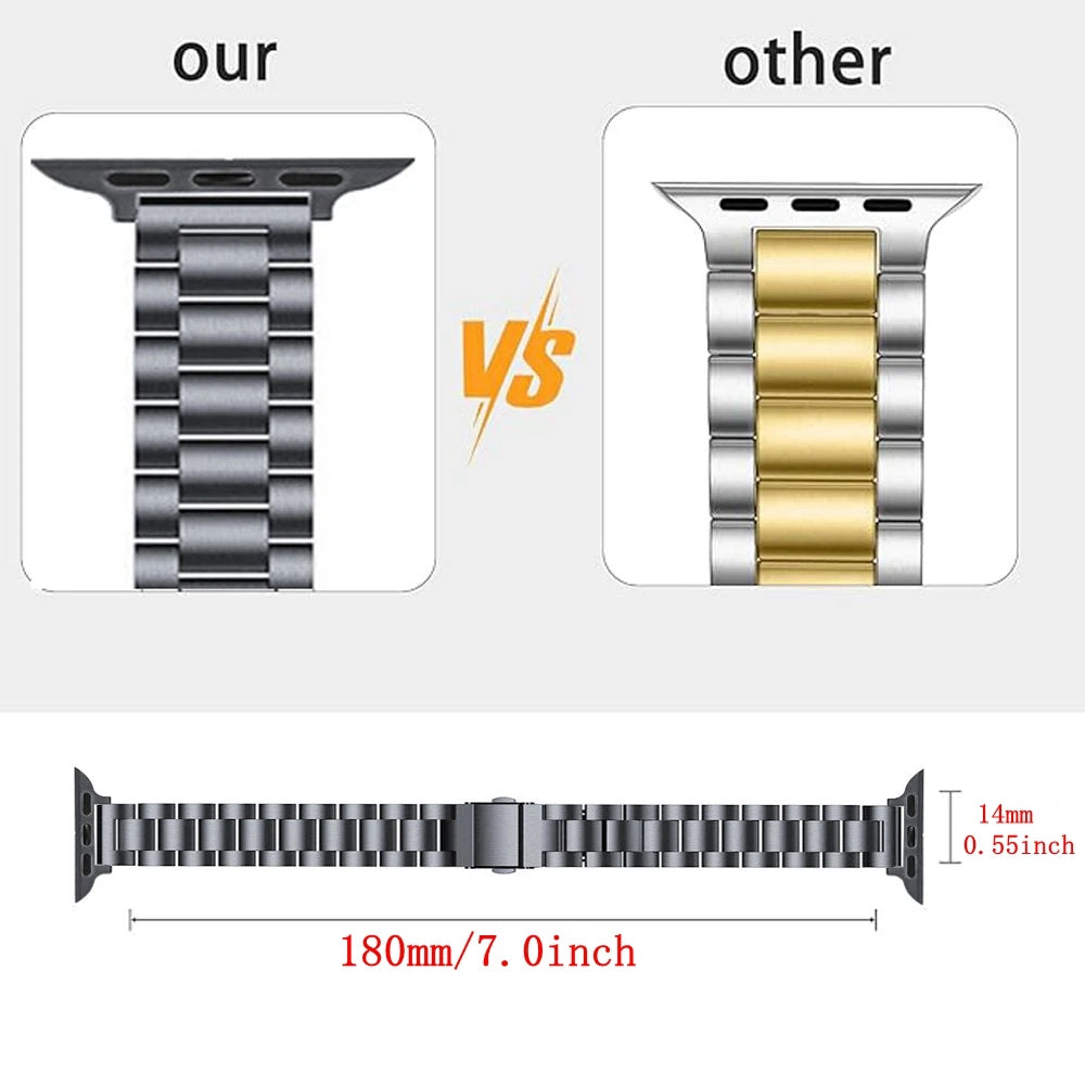 Stainless Steel Band For Apple Watch Strap Ultra 45 44 42mm 40 46mm Thin For iwatch Series 12/11/10/9/8/7/6/SE 3 Bracelet Woman