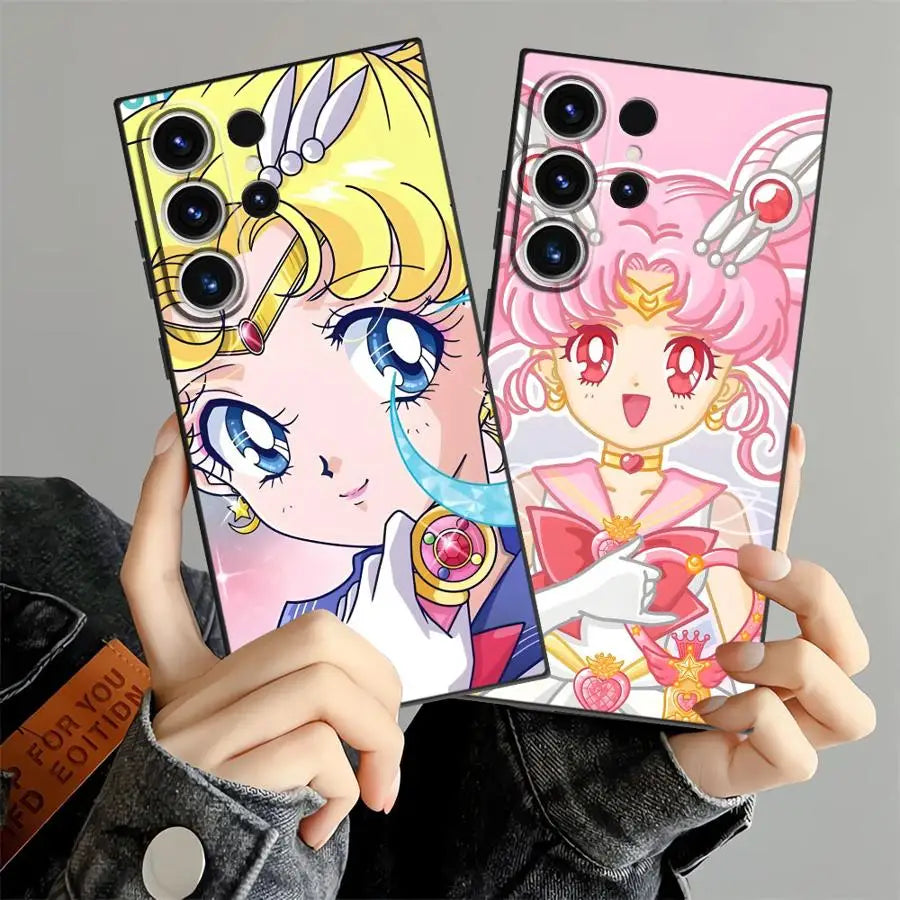 Sailor Chibi Moon Case for Samsung Galaxy S25 S10 S9 S24 Plus S21 FE S23 Note 20 8 9 10 S20 Ultra S26 Funda Phone Cover