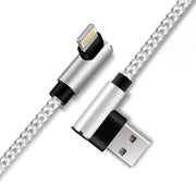 USB Cable 90 Degree For iPhone 14 13 12 11 Pro Max X XR 6s 7 8 Plus 1m 2m Lead Mobile Phone Fast Charging Cord Data Charger Wire