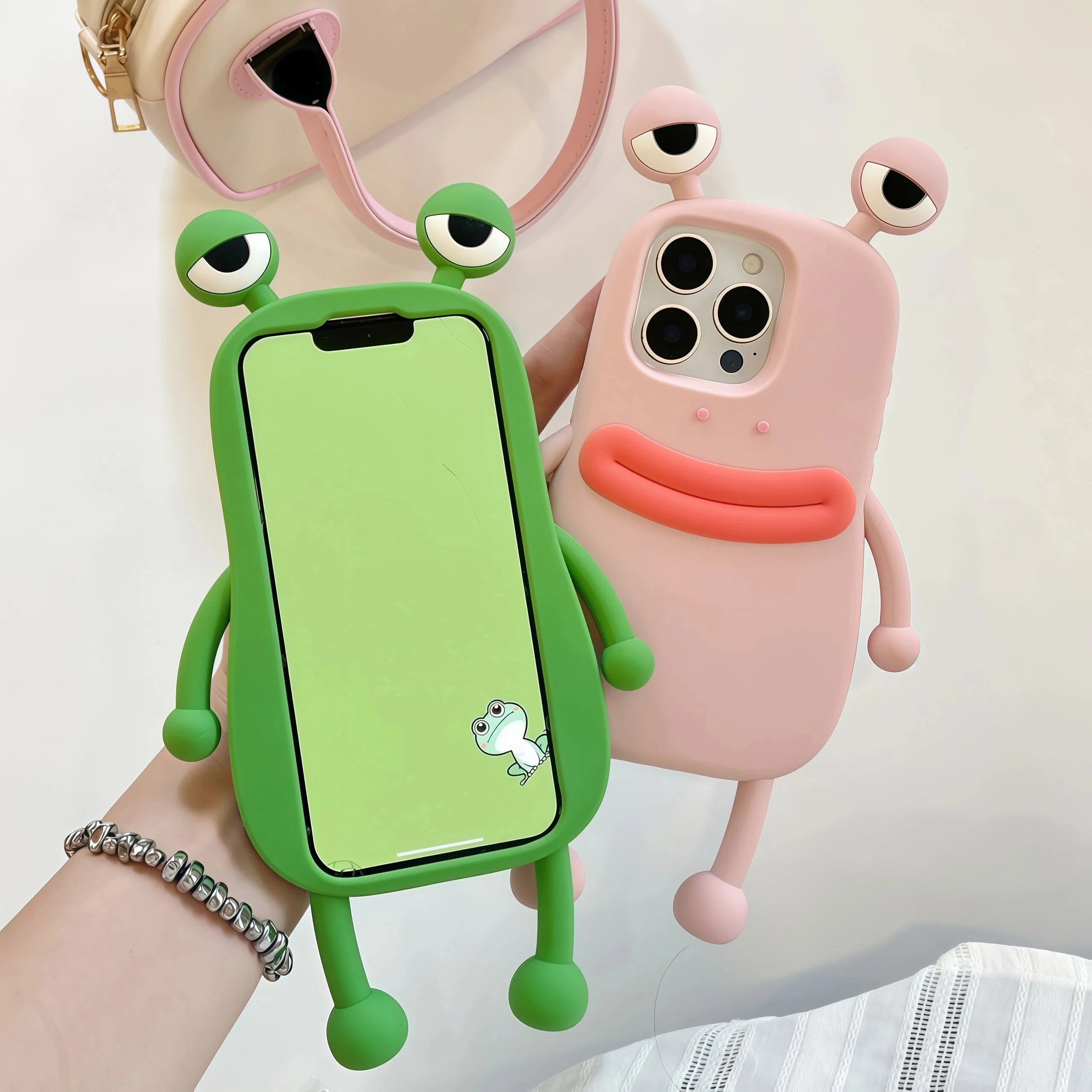 Lovely Frog 3D Cartoon Phone Case for iPhone 17 16 15 14 13 12 11 Pro Max iPhone X XS XR iPhone 6 7 8 Plus Soft Silicone Cover