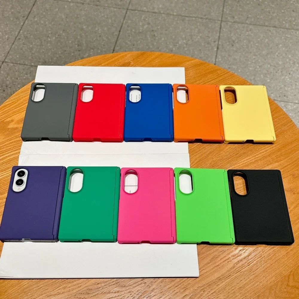Luxury Matte Candy Solid Color Case for Samsung Galaxy Z Fold 8 Ultra 6 7 zfold 5 4 Fold8 Frosted Hard PC Slim Shockproof Cover