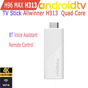 H96 Max H313 Android TV Stick Allwinner Quad Core 4K Wifi6 BT Voice Assistant Remote Game Media Player Smart TV Box