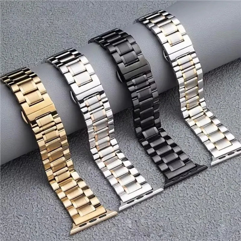 Stainless Steel Strap for Apple Watch Strap Series 10/9/8/7/6/5/4/3/SE Metal Bracelet 49mm 45mm 44mm 42mm 46mm 41mm 40mm 38mm