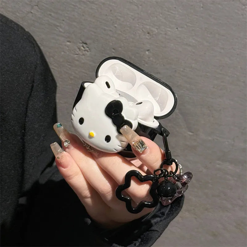 Cute Cartoon KT Earphone Case for Airpods 1 2 3 4 Pro 2 3  Wireless Bluetooth Headset Protective Cover Pro2 Pro3 with Pendant