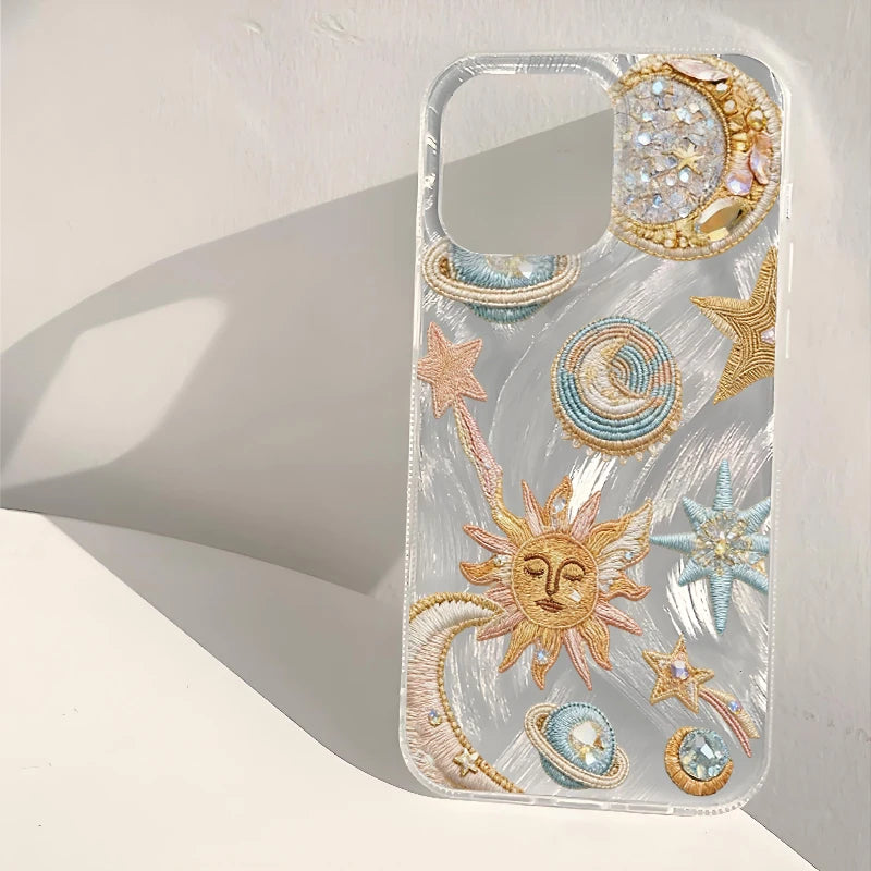 Gold Pink Blue Star Moon Sun Planet Case For Samsung Galaxy S26 S25 Ultra S23 Plus S24 FE S22 S21 S20 FE A56 A55 A54 A35 Cover