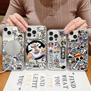 HOT Anime Ones Pieces Magnetic Phone Case for iPhone 17 16 15 14 13 12 11 8 7 Air Plus Pro Max X XR XSMax Soft Clear Tpu Cover