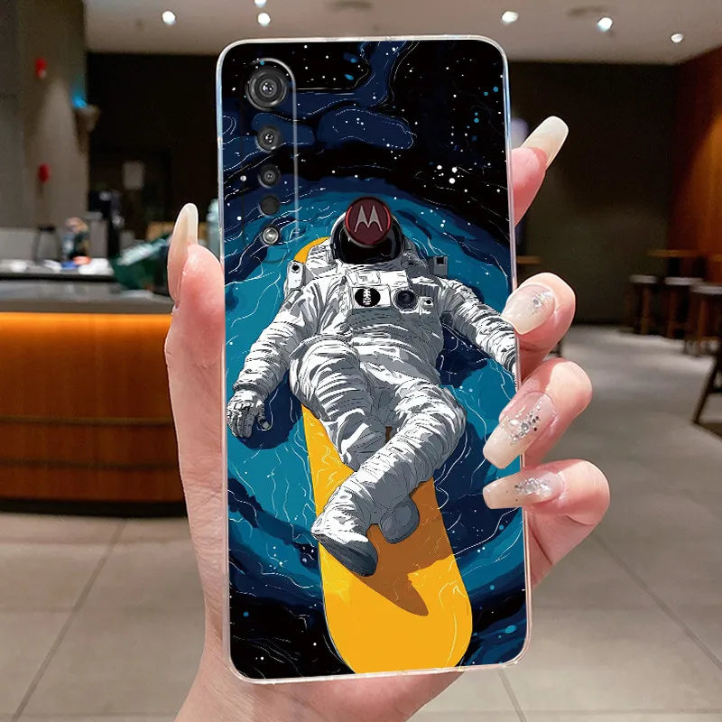 For Motorola Moto G8 Plus Soft Silicone TPU Clear Shell Bright Sunlight Rose Painted Casing Anti-scratch Cover For Moto G8 Plus
