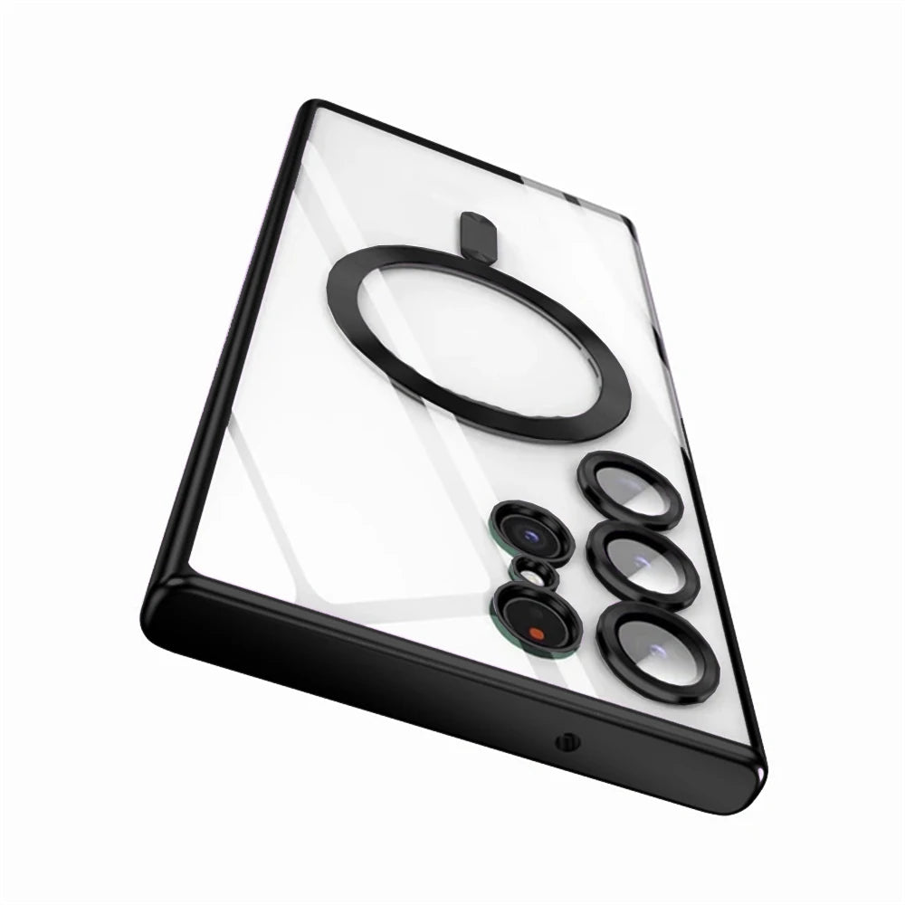 Luxury Wireless Magnetic Plating Cases For Magsafe Case Samsung Galaxy S25 S23 S24 Ultra S21 Fe S22 Lens Protective Cover
