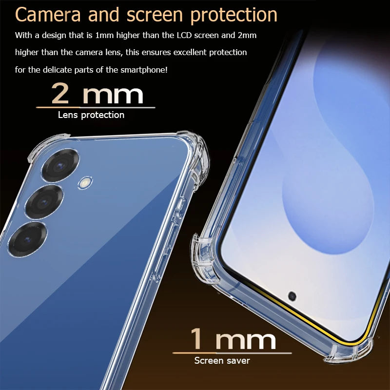 HD Clear Phone Case For Samsung Galaxy S25 S24 S23 S22 S21 S20 Pro Ultra 5G FE Plus + Edge  S25+ Soft TPU Transparent Back Cover