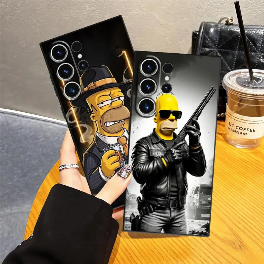 Cool Cartoon Simpsons Funda Phone Cover Case for Samsung Galaxy S26 Ultra S25 Plus S24 S23 S20 Ultra S10 S9 S21 FE Note 20 8 9