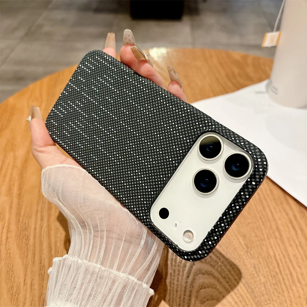 Colourful Kevlar Carbon Fibre Pattern Magnetic Phone Case For iPhone 17 16 15 14 Pro Max Plus Air 13 12 11 Wireless Charge Cover