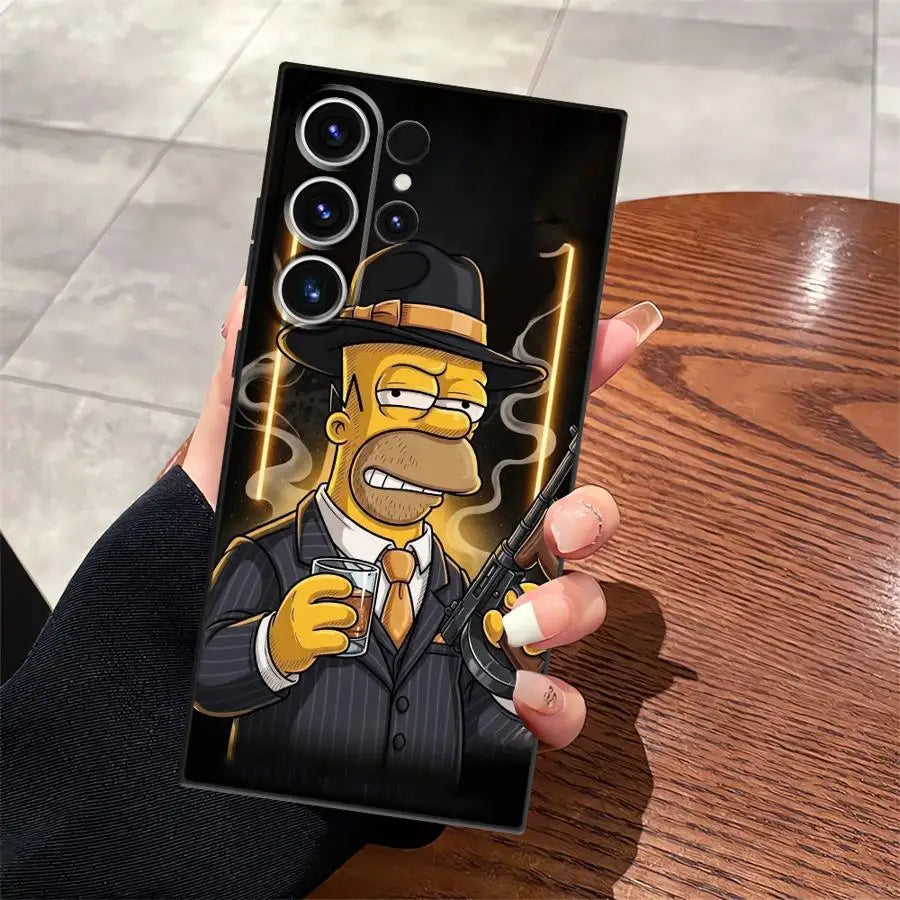 Cool Cartoon Simpsons Funda Phone Cover Case for Samsung Galaxy S26 Ultra S25 Plus S24 S23 S20 Ultra S10 S9 S21 FE Note 20 8 9