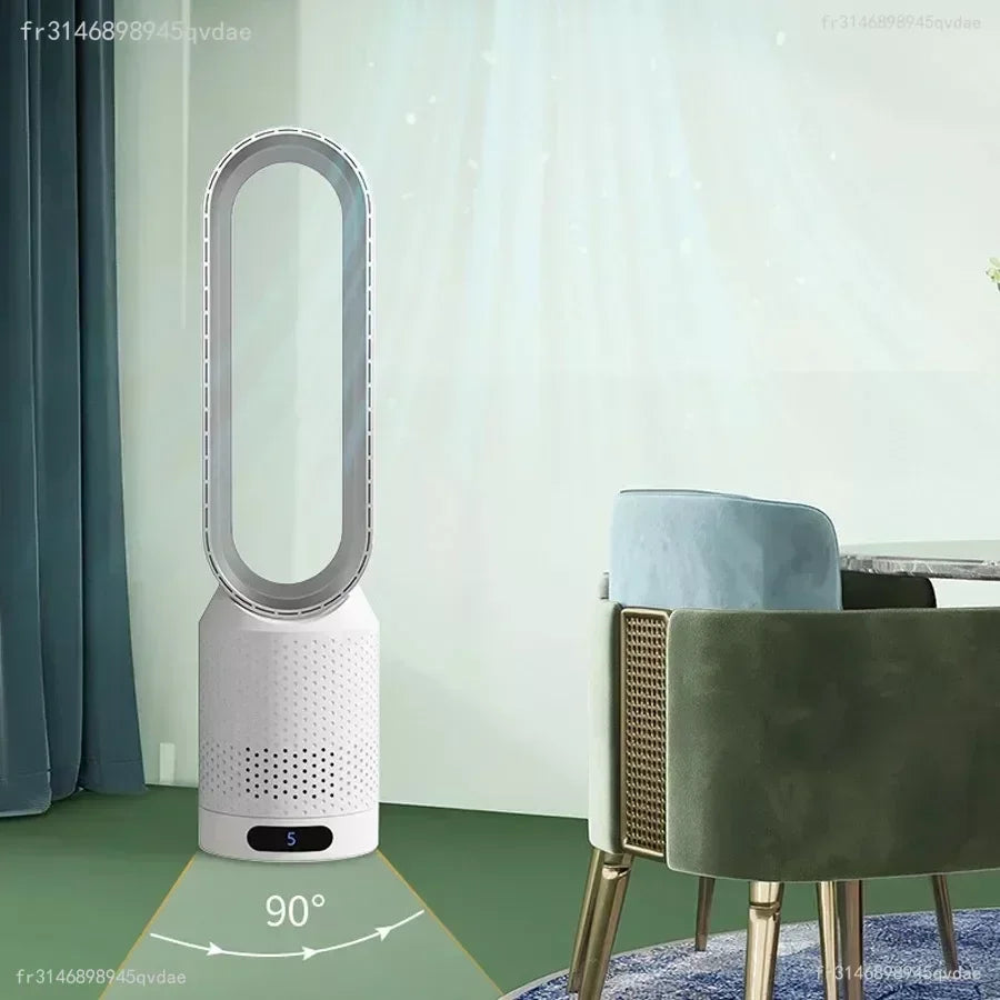 2026 Space Saving Bladeless Tower Fan Energy Saving Air Purifier Circulator Ultra Quiet Fan for Home Dorm Office