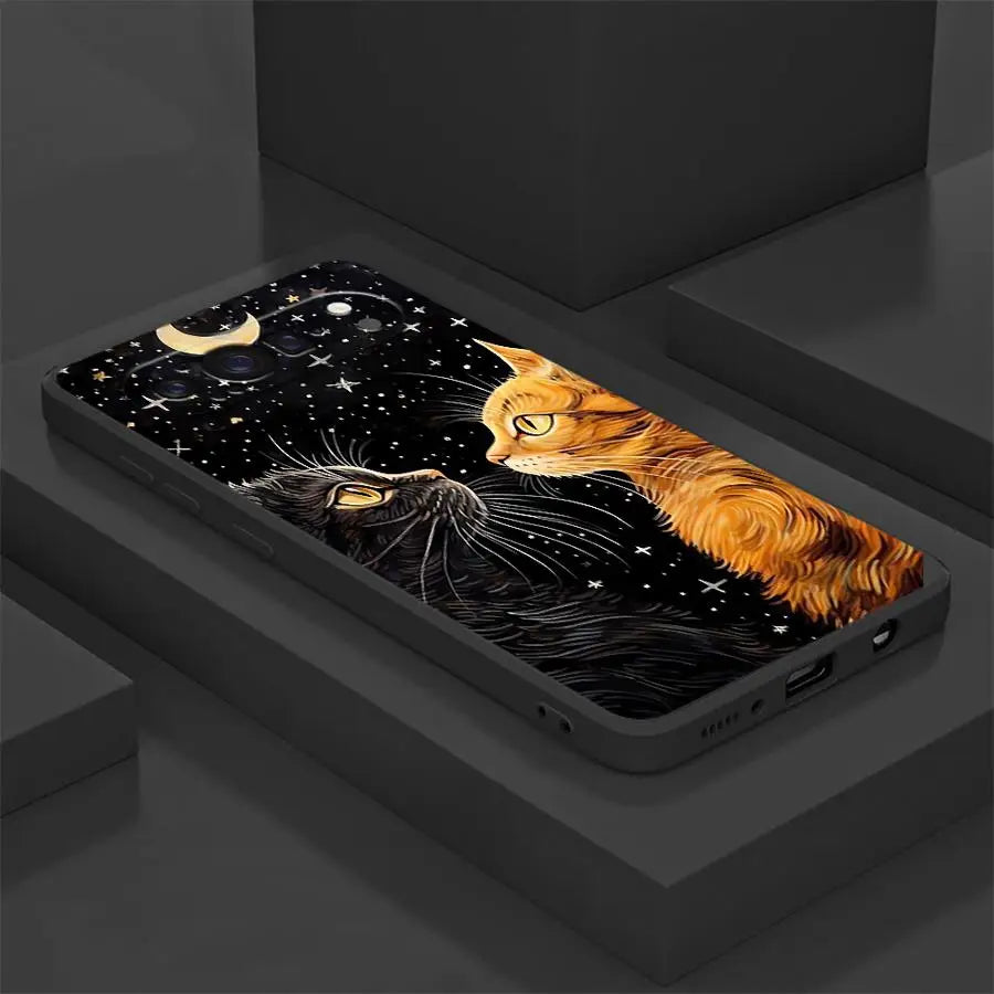 Starry Sky Cat Funda Phone Cover Case for Google Pixel 6a 6 7 8 Pro 10 9 Pro XL 7a 8a 9a