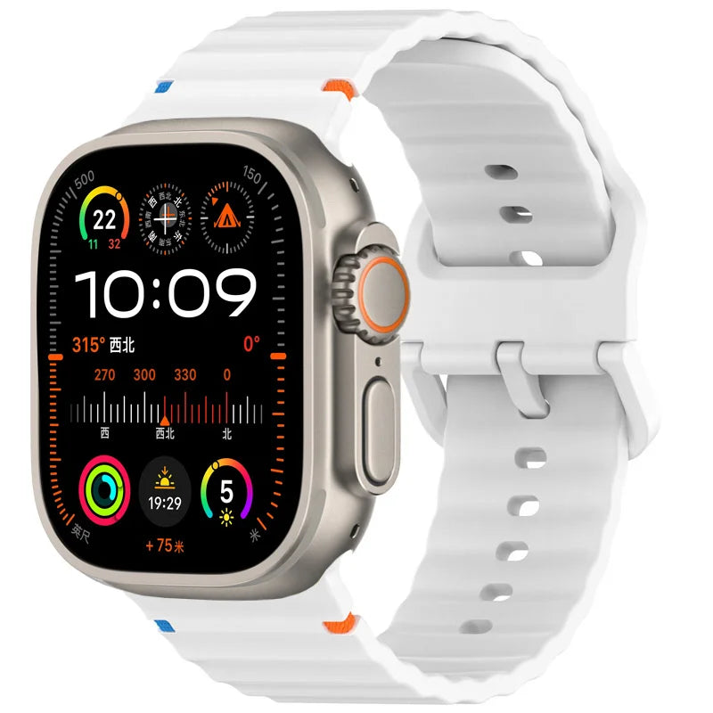 Silicone Strap for Apple watch Band 44mm 49mm 40mm 45mm 42mm 46mm correa bracelet iwatch Series 12 11 9 8 7 6 SE 10 Ultra 3 4 2