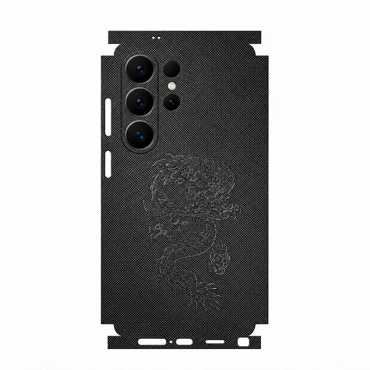 Full Coverage Faux Leather Back Skin for Samsung Galaxy S26 S25 Ultra Plus S24 S23 Full Wrap Anti Scratch Rear Film Sticker