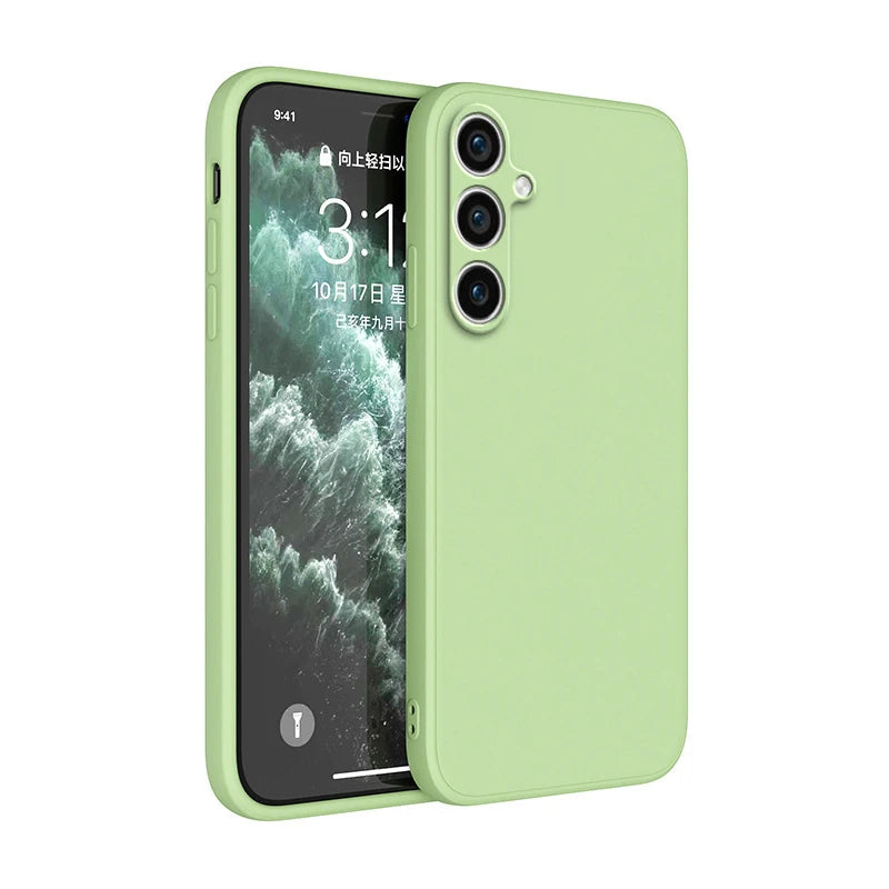 Simple Phone Case for Samsung Galaxy S23 Plus Ultra FE Funda S23Plus S23Ultra S23FE 5G Soft Liquid Silicon Shockproof Back Cover