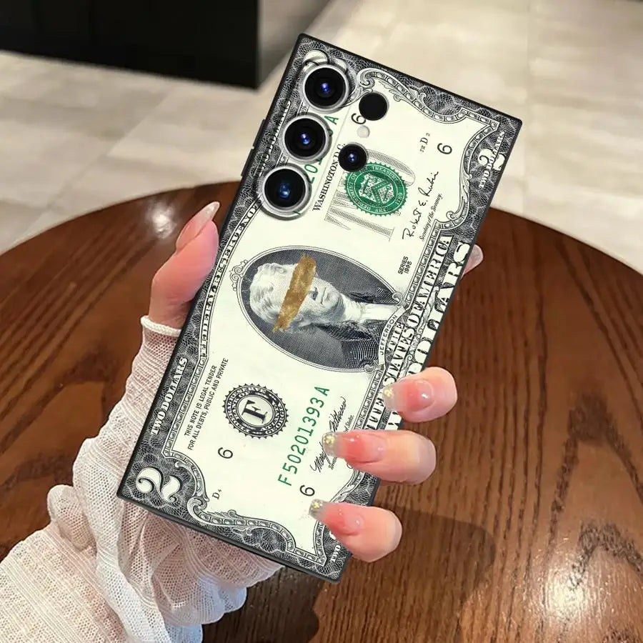 Case for Samsung Galaxy S26 S25 S26 S24 Plus S20 Ultra S23 S21 FE S10 S9 Note 20 8 9 10 Funda Phone Cover Cool 100 Dollars Bank
