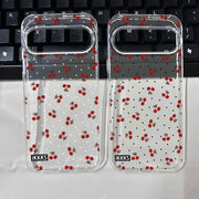 INS Red Cherry Floral Phone Case for Google Pixel 10 Pro XL 8 9 Pro 6 7 8 8A 6A 7A 5G Transparent Soft TPU Cover Fundas