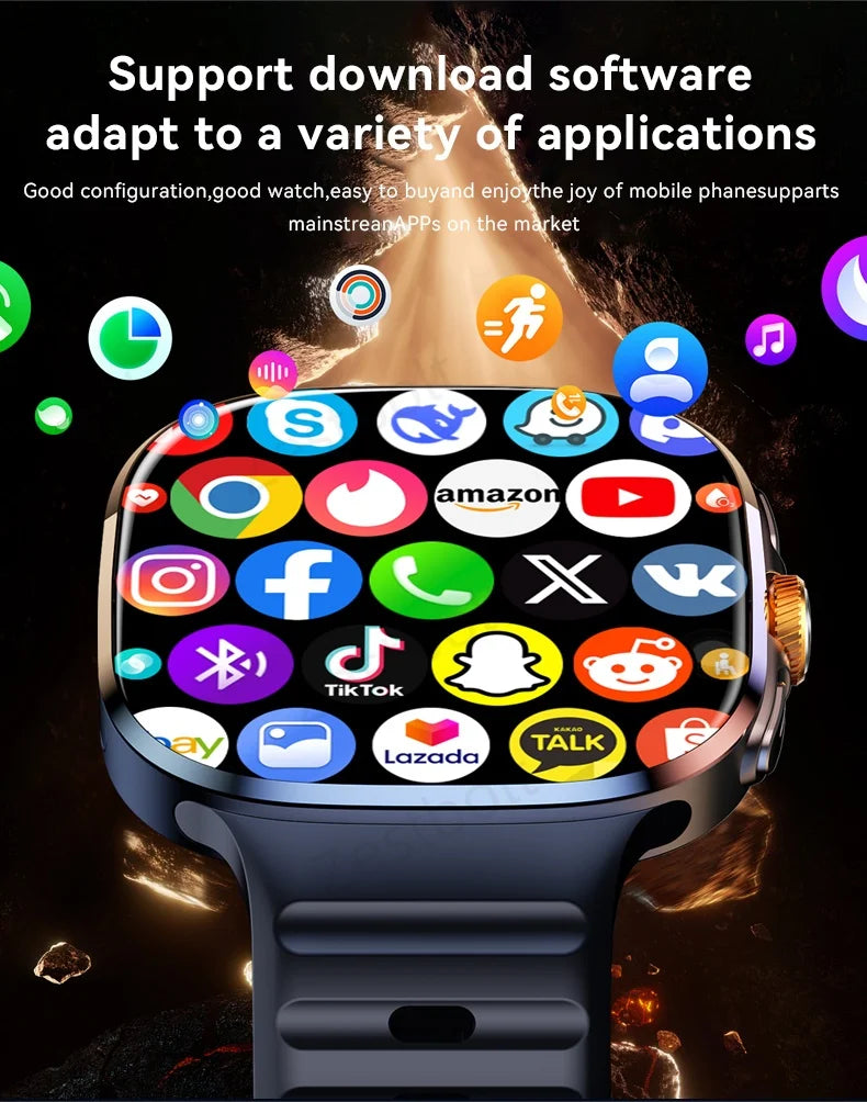 M99 4G 5G Full Netcom Smartwatch 2.4 inch Amoled Screen insert Sim Card GPS WIFI 190° Rotating Camera Game Android Smart Watch