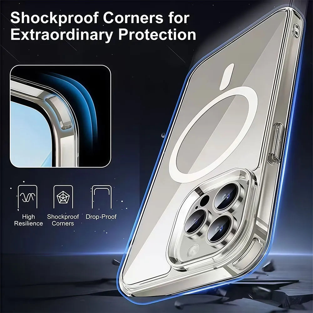 Transparent Case For iPhone 17 16 15 14 13 12 11 Pro Xs Max 16e Air Mini 7 8 Plus X XR SE 2020 2022 Magnetic Shockproof Cover