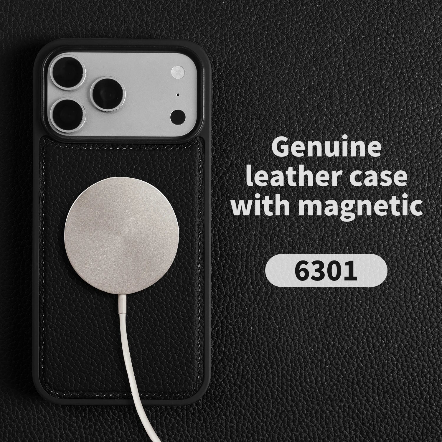 Magnetic Lychee Genuine Leather Case For iphone Air 17e 16e 11 12 13  14 15 16 17 Pro Max Phone Back Cover For Magsafe Case Capa